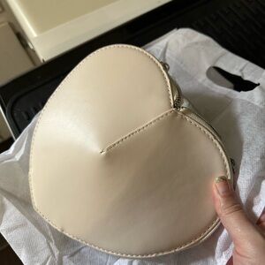 BNWT Heart-Shaped Cream Bag